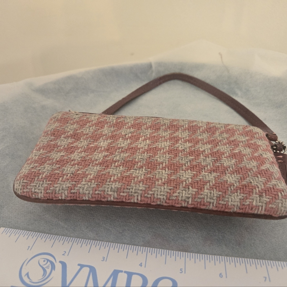 Coach Burgundy and Tweed Wristlet -used - Picture 11 of 16